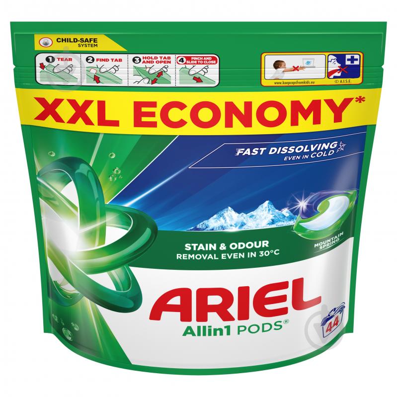 Капсулы для машинной стирки Ariel Все-в-1 Горный источник 44 шт. - фото 2