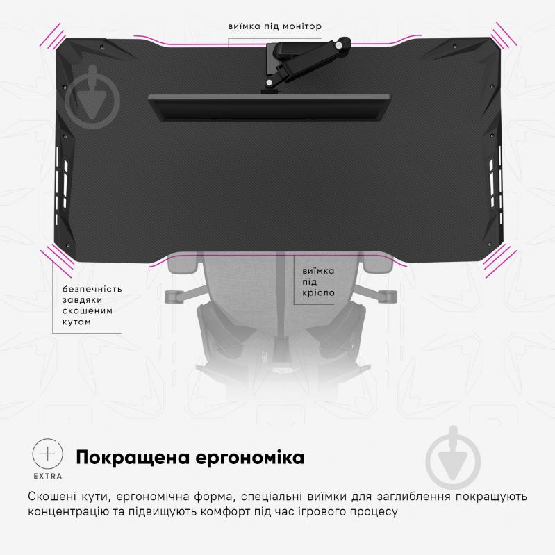 Стол компьютерный Mealux PowerDesk Carbon RGB - фото 10