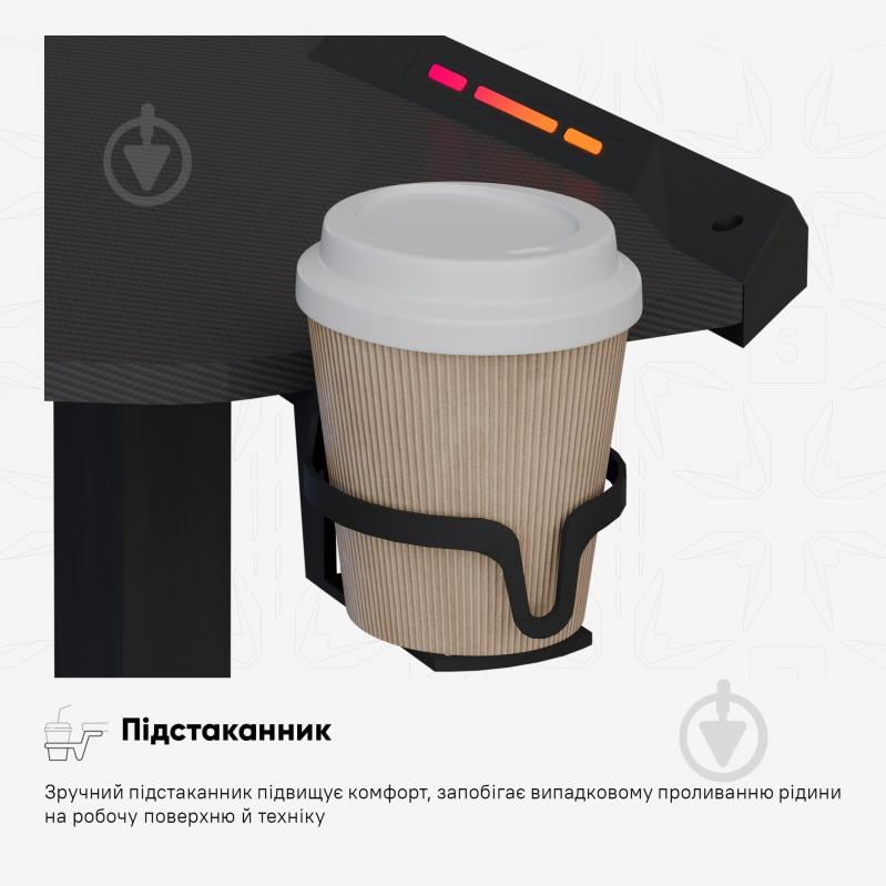 Стол компьютерный Mealux PowerDesk Carbon RGB - фото 17