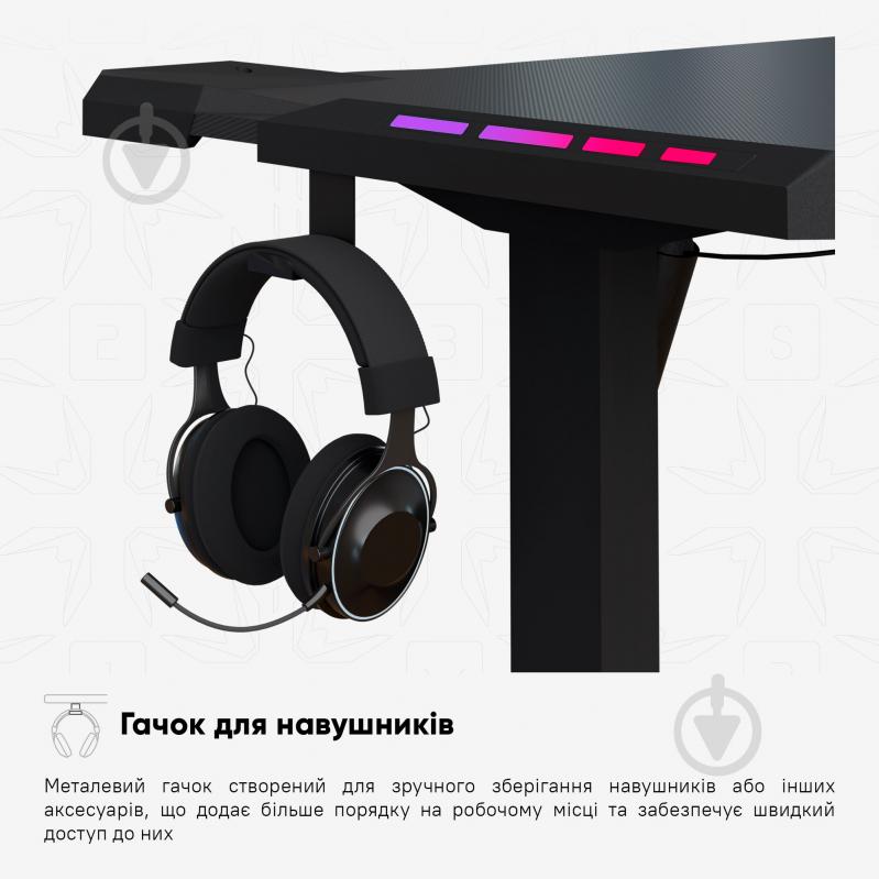 Стол компьютерный Mealux PowerDesk Carbon RGB - фото 14