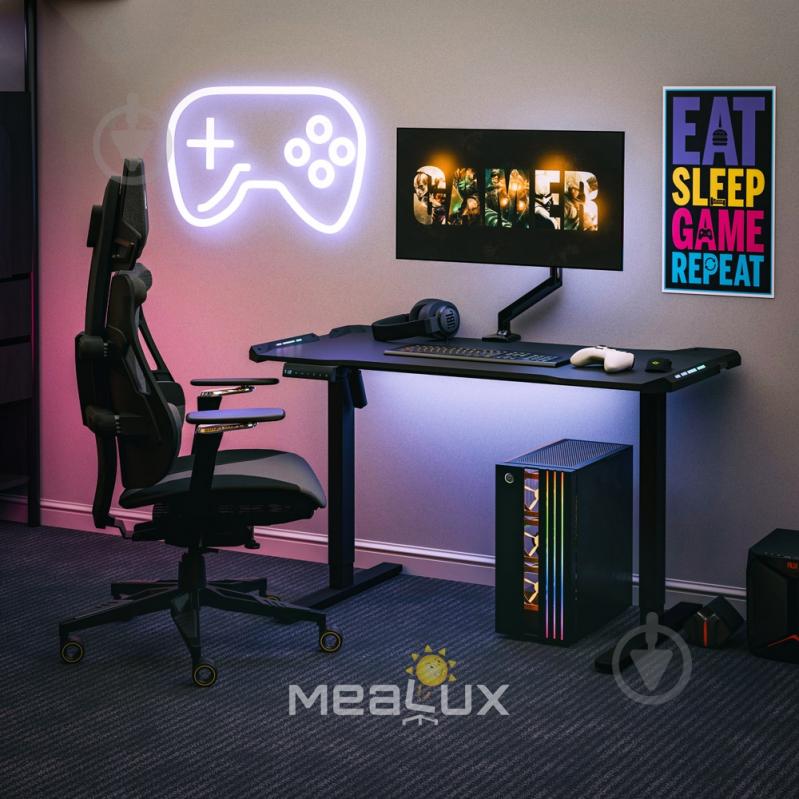 Стол компьютерный Mealux PowerDesk Carbon RGB - фото 2