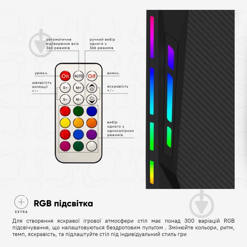 Стол компьютерный Mealux PowerDesk Carbon RGB - фото 9
