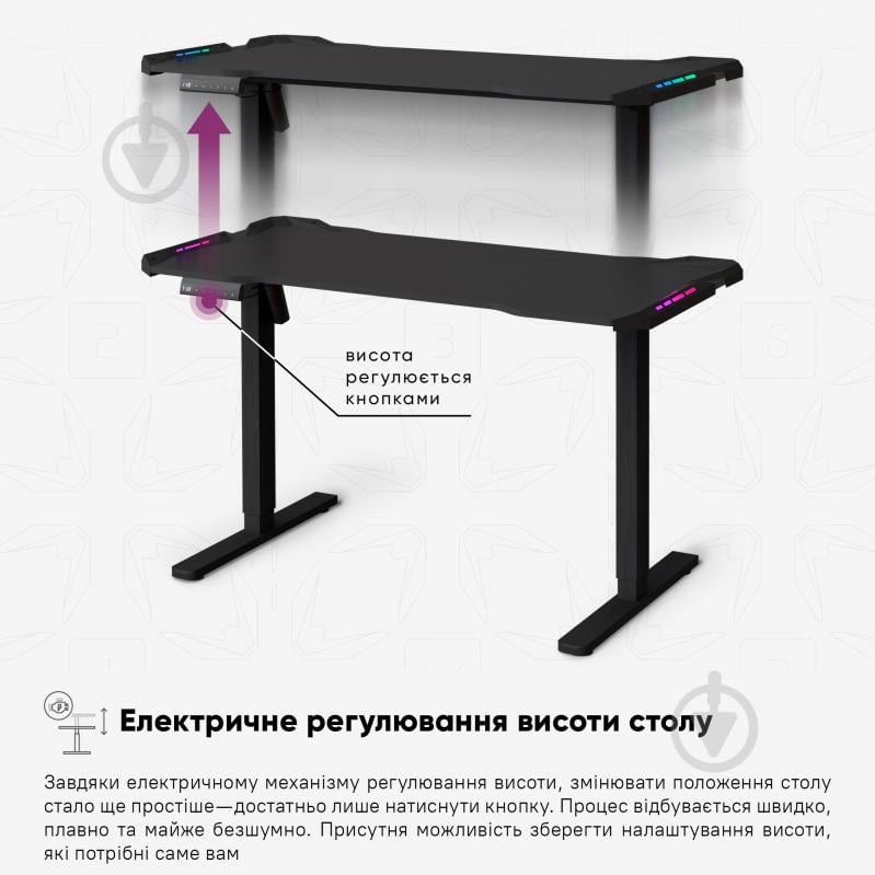 Стол компьютерный Mealux PowerDesk Carbon RGB - фото 8