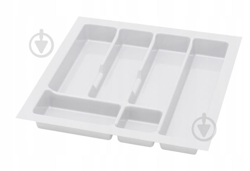 Лоток для столовых приборов Rejs UNI 430x430x45 мм фасад 500 мм пластиковый белый ТЕ13.2503.05.013 - фото 1