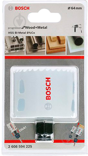 Коронка биметаллическая Bosch BiM 64 мм Progressor 2608594225 - фото 3