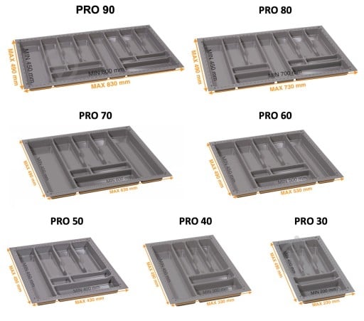 Лоток для столових приборів Rejs PRO 530x490x45 мм фасад 600 мм пластиковий сірий ТЕ13.2667.05.036 - фото 4 Лоток для столових приборів Rejs PRO 530x490x45 мм фасад 600 мм пластиковий сірий ТЕ13.2667.05.036 - фото 4