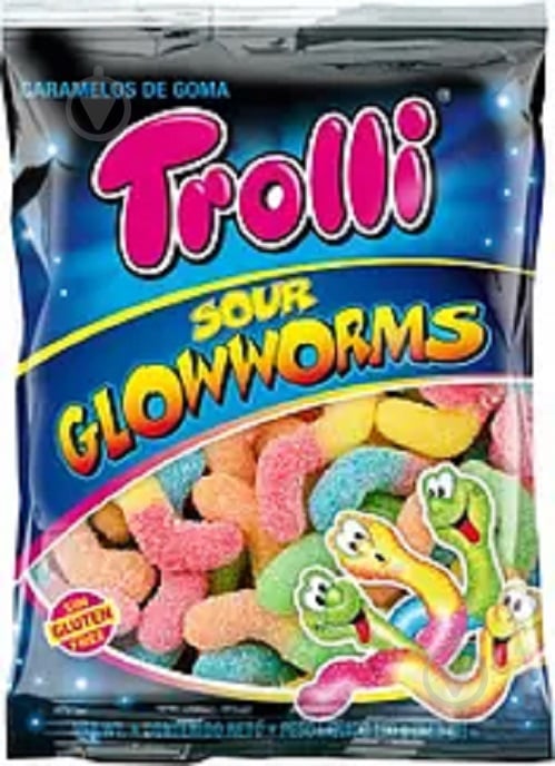 Мармелад жувальний Trolli Sour Glowworms 1 кг (4000512733058) - фото 1