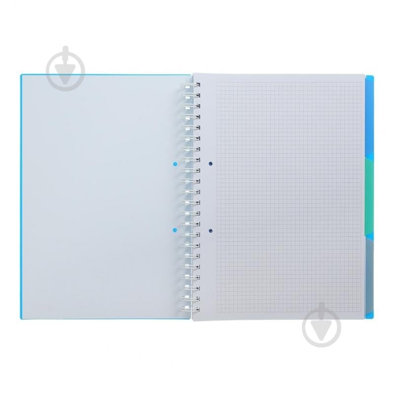 Зошит на пружині Buromax BRIGHT А4 (210x297) 120 арк. клітинка 3 розділювачі синій - фото 2 Зошит на пружині Buromax BRIGHT А4 (210x297) 120 арк. клітинка 3 розділювачі синій - фото 2