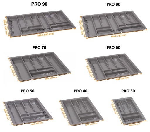 Лоток для столових приборів Rejs PRO 430x490x45 мм фасад 500 мм пластиковий сірий ТЕ13.2666.05.036 - фото 4 Лоток для столових приборів Rejs PRO 430x490x45 мм фасад 500 мм пластиковий сірий ТЕ13.2666.05.036 - фото 4