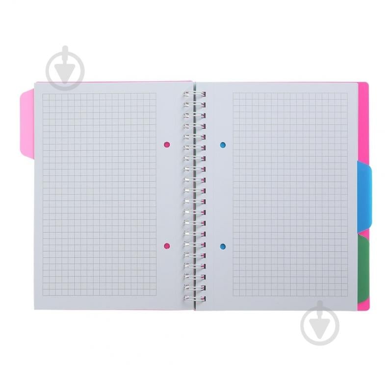 Тетрадь на пружине Buromax BRIGHT В6 (128x182) 100 лист. клетка 3 разделителя розовая - фото 3 Тетрадь на пружине Buromax BRIGHT В6 (128x182) 100 лист. клетка 3 разделителя розовая - фото 3