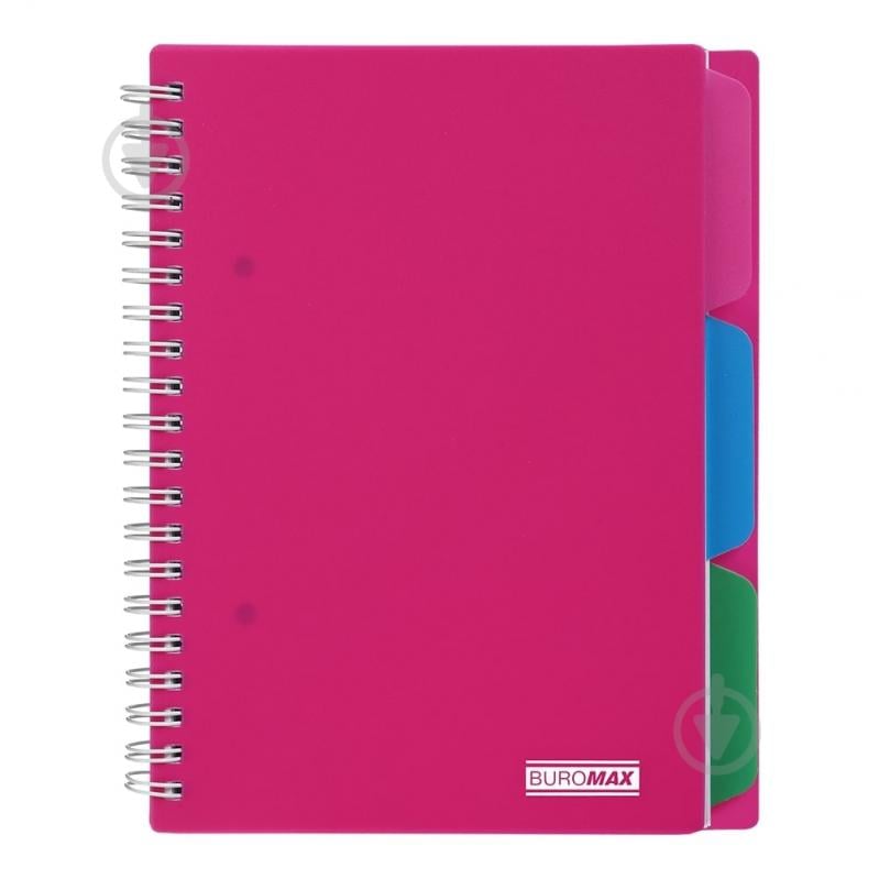 Тетрадь на пружине Buromax BRIGHT В6 (128x182) 100 лист. клетка 3 разделителя розовая - фото 1 Тетрадь на пружине Buromax BRIGHT В6 (128x182) 100 лист. клетка 3 разделителя розовая - фото 1