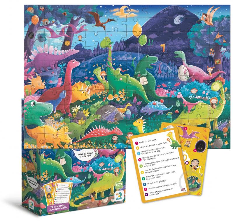 Гра-пазл DoDo Шукай та знаходь Країна динозаврів, 100 елементів 300669 - фото 2