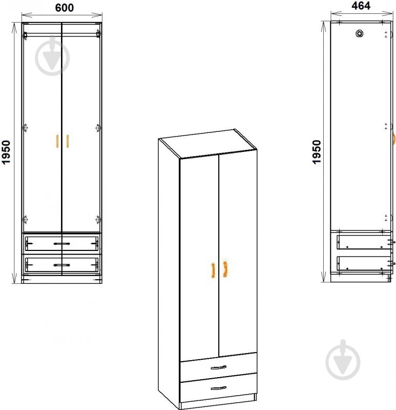Шкаф Компанит 12 венге - фото 2 Шкаф Компанит 12 венге - фото 2