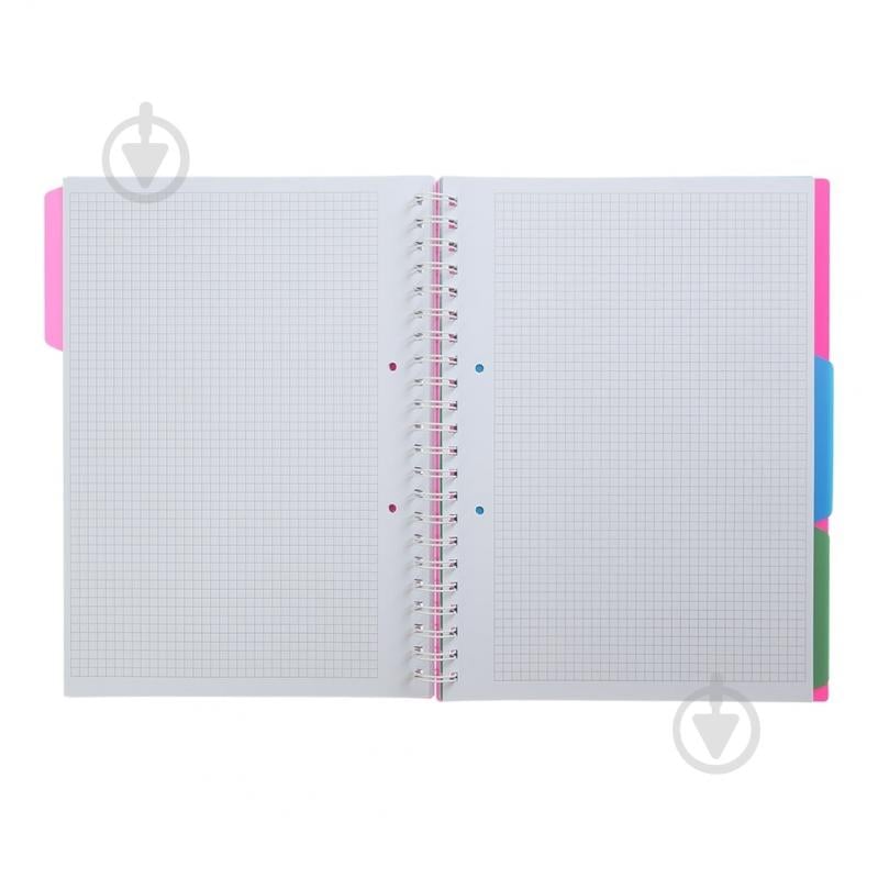 Тетрадь на пружине Buromax BRIGHT А4 (210x297) 120 лист. клетка 3 разделителя розовый BM.24345912-10 - фото 2 Тетрадь на пружине Buromax BRIGHT А4 (210x297) 120 лист. клетка 3 разделителя розовый BM.24345912-10 - фото 2