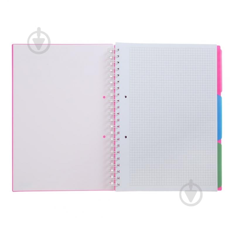 Тетрадь на пружине Buromax BRIGHT А4 (210x297) 120 лист. клетка 3 разделителя розовый BM.24345912-10 - фото 5 Тетрадь на пружине Buromax BRIGHT А4 (210x297) 120 лист. клетка 3 разделителя розовый BM.24345912-10 - фото 5
