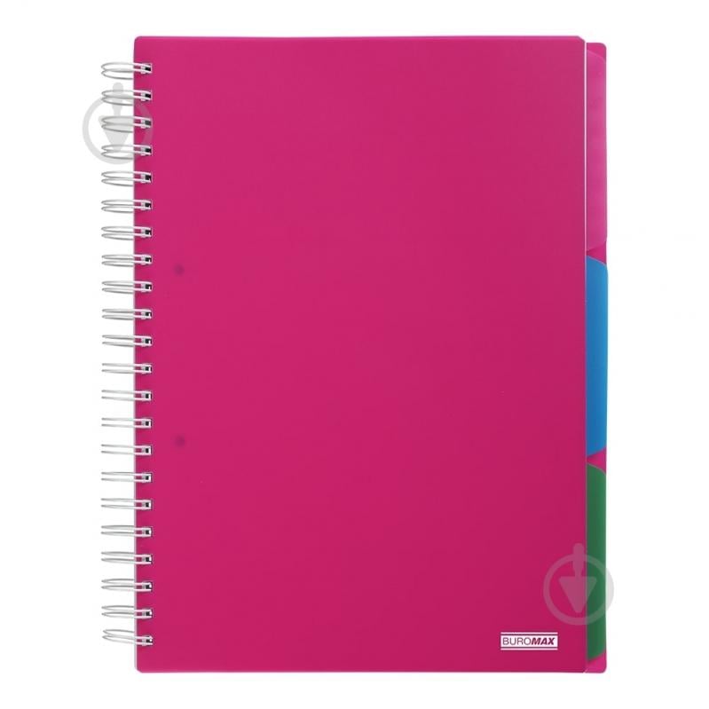 Тетрадь на пружине Buromax BRIGHT А4 (210x297) 120 лист. клетка 3 разделителя розовый BM.24345912-10 - фото 1 Тетрадь на пружине Buromax BRIGHT А4 (210x297) 120 лист. клетка 3 разделителя розовый BM.24345912-10 - фото 1
