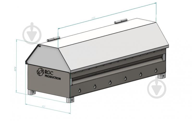 Мангал-барбекю RGC Production трансформер стационарный 1530х650х1150 с колесиками - фото 8