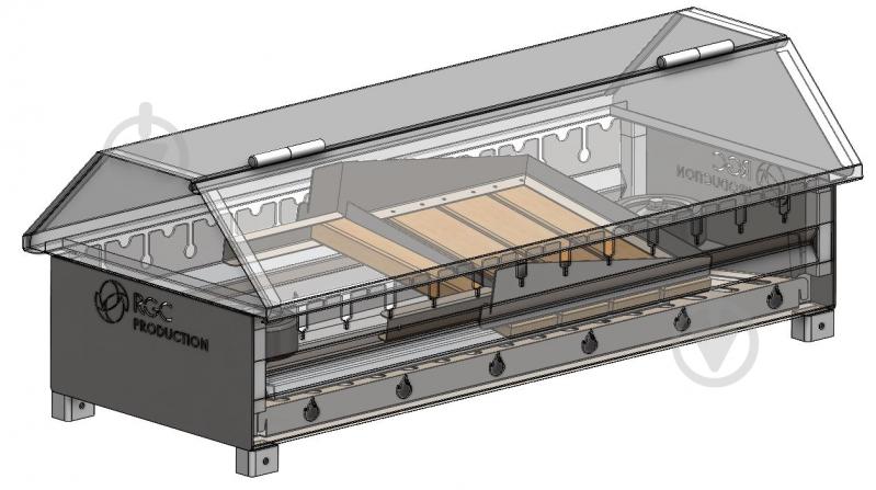Мангал-барбекю RGC Production трансформер стационарный 1530х650х1150 с колесиками - фото 9