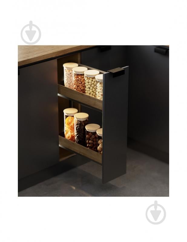 Карго Rejs для кухні 150 мм 2 полиці правосторонне з доводчиком PURO WE35.0013.12.C74 матовий чорний - фото 3