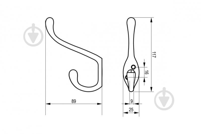 Крючок мебельный Rejs SORIA L черный матовый одинарний высокий TI22.0033.07.715 - фото 2 Крючок мебельный Rejs SORIA L черный матовый одинарний высокий TI22.0033.07.715 - фото 2