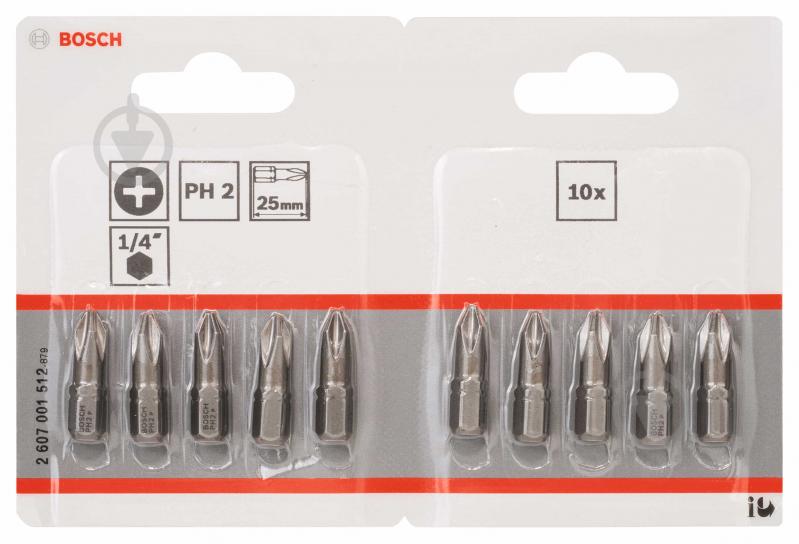 Набір біт Bosch Extra Hard 25 мм PH2 10 шт. 2607001512 - фото 2