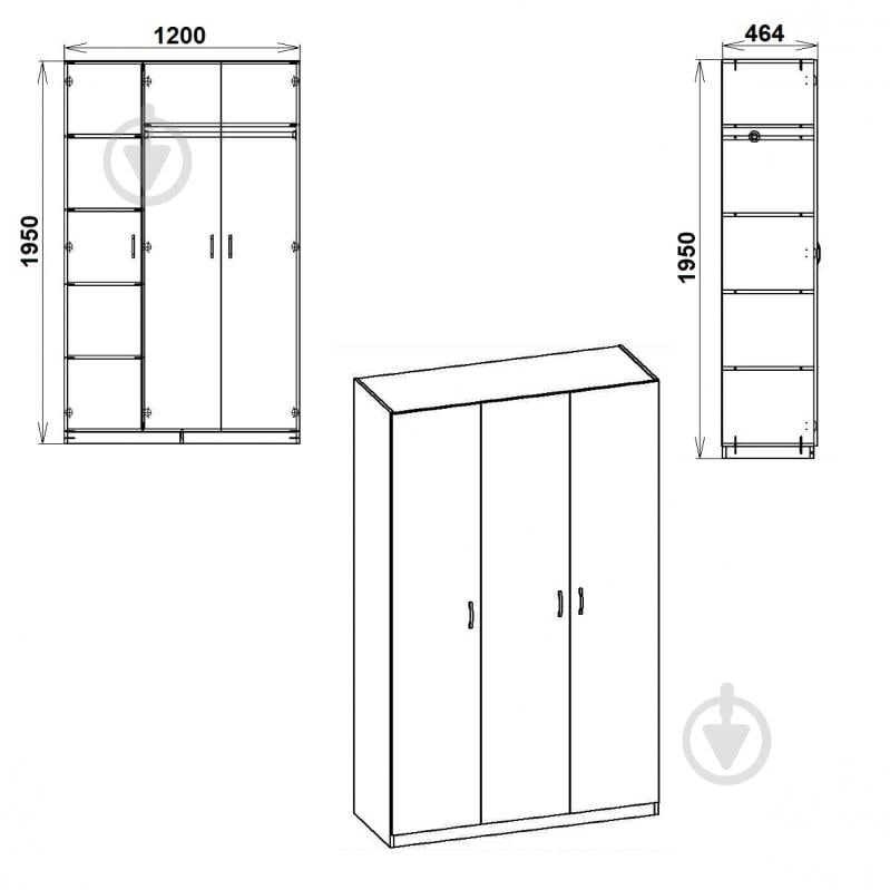 Шкаф Компанит 15 дуб сонома - фото 2 Шкаф Компанит 15 дуб сонома - фото 2