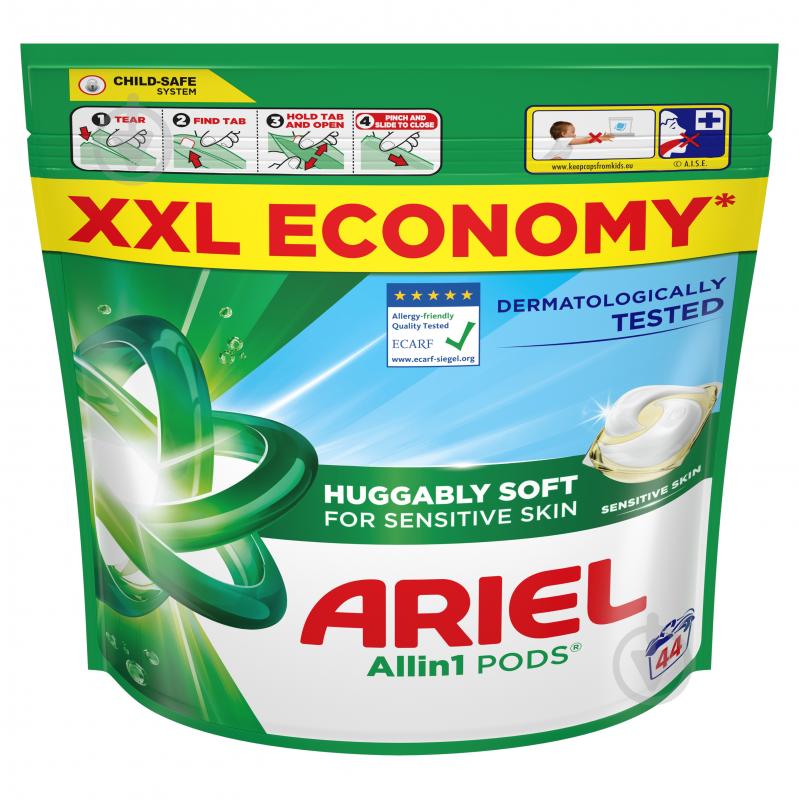 Капсулы для машинной стирки Ariel Все-в-1 Для чувствительной кожи 44 шт. - фото 2