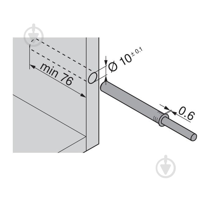 Выталкиватель Blum TIP-ON 76 мм с магнитом платиново-серый для фасадов с системой открывания без ручек 956A1002.PG Push open - фото 2