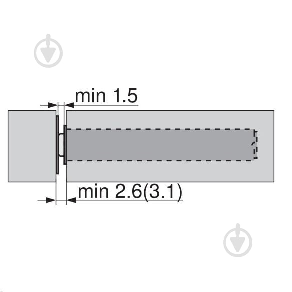 Выталкиватель Blum TIP-ON 76 мм с магнитом платиново-серый для фасадов с системой открывания без ручек 956A1002.PG Push open - фото 3