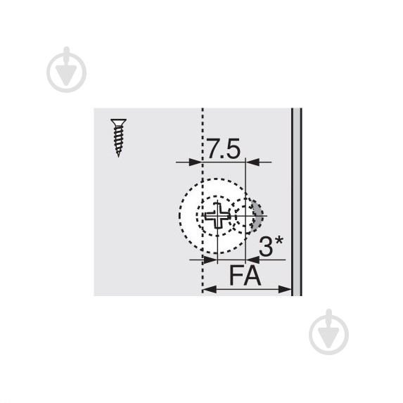 Пластина Blum под саморезы для установки TIP-ON никелированная 955.1008S - фото 3 Пластина Blum под саморезы для установки TIP-ON никелированная 955.1008S - фото 3