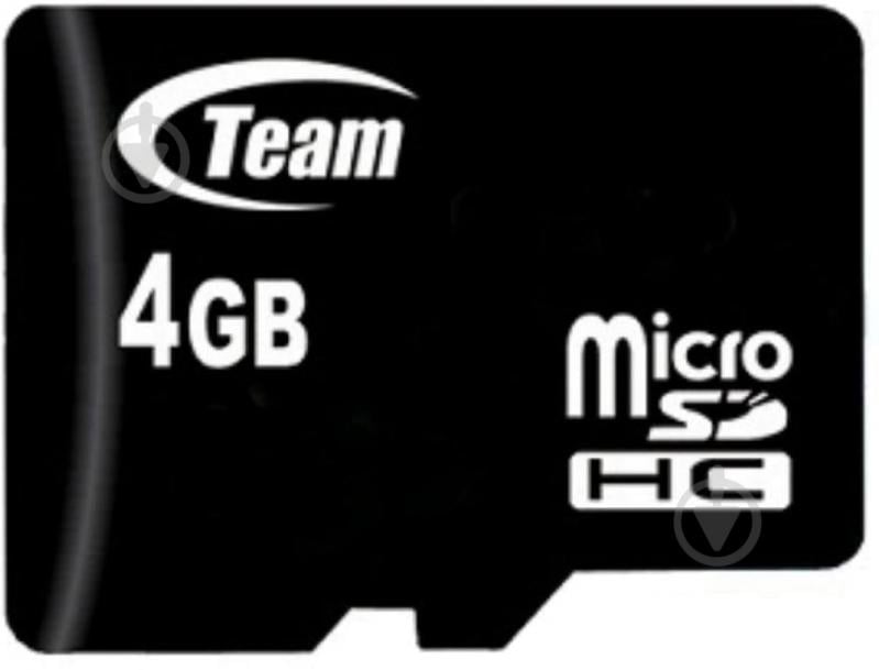 Карта памяти Team microSDHC 4 ГБ Class 10 (TUSDH4GCL1002) - фото 1