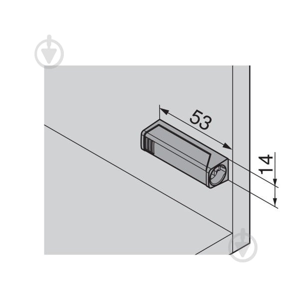 Держатель выталкивателя Blum TIP-ON 50 мм с магнитом платиново-серый симметричный короткий фиксатор 956.1201.SW - фото 2 Держатель выталкивателя Blum TIP-ON 50 мм с магнитом платиново-серый симметричный короткий фиксатор 956.1201.SW - фото 2