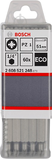 Набір біт Bosch PZ2 51 мм ECO 60 шт. 2608521249 - фото 2