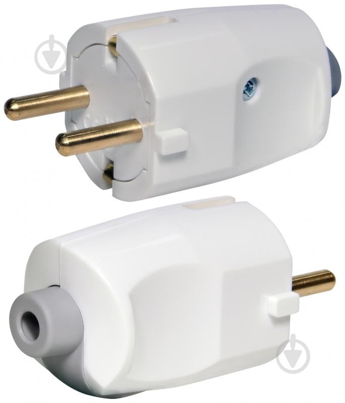 Вилка кабельна ETI універсальна PPW-UNI (2Р+РЕ, кутова/пряма) із заземленням 250В 16А IP20 полікарбонат білий - фото 1 Вилка кабельна ETI універсальна PPW-UNI (2Р+РЕ, кутова/пряма) із заземленням 250В 16А IP20 полікарбонат білий - фото 1