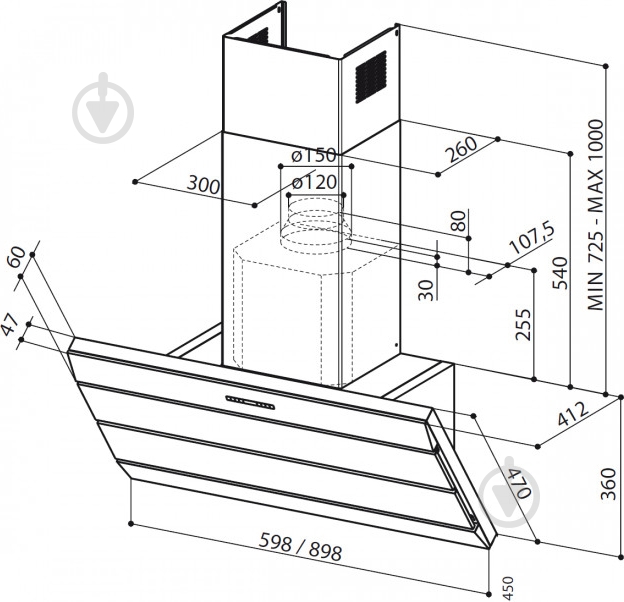 Витяжка Faber ORIZZONTE PLUS EG8 X/V A90 LOGIC - фото 2