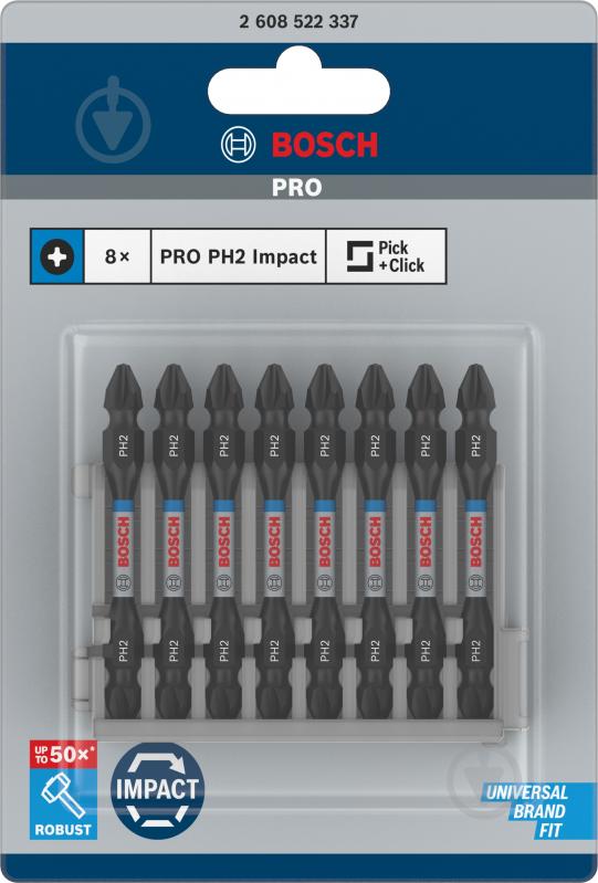 Набор бит Bosch Impact Control PH2-PH2 65 мм 8 шт. 2608522337 - фото 3 Набор бит Bosch Impact Control PH2-PH2 65 мм 8 шт. 2608522337 - фото 3