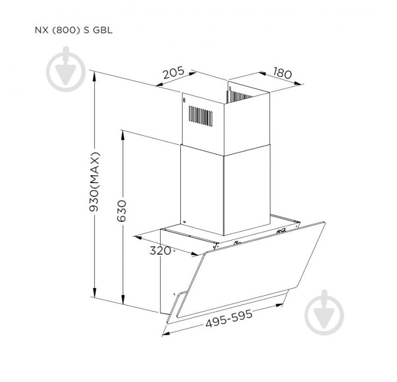Вытяжка Pyramida NX 50 (800) S GBL - фото 6