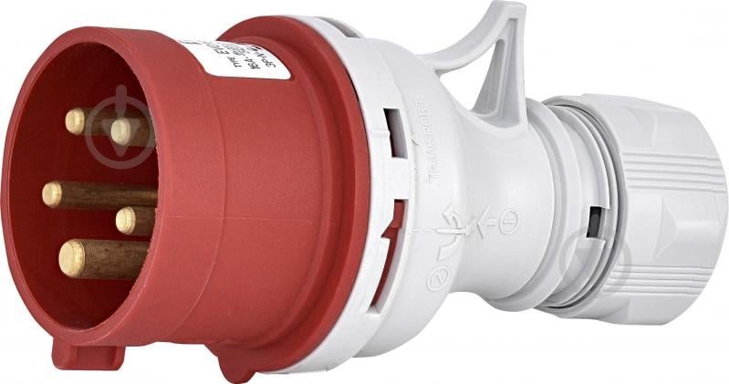 Вилка силовая с заземлением ETI с реверсом фаз EVO-1653 белый с красным 4482022 - фото 1 Вилка силовая с заземлением ETI с реверсом фаз EVO-1653 белый с красным 4482022 - фото 1