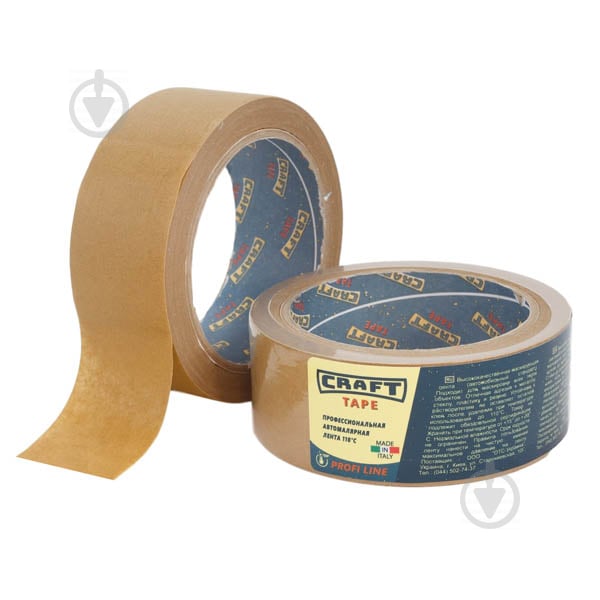 Лента автомалярная Craft Tape 110°С 38 мм 0,135 мм 25 м коричневый - фото 1