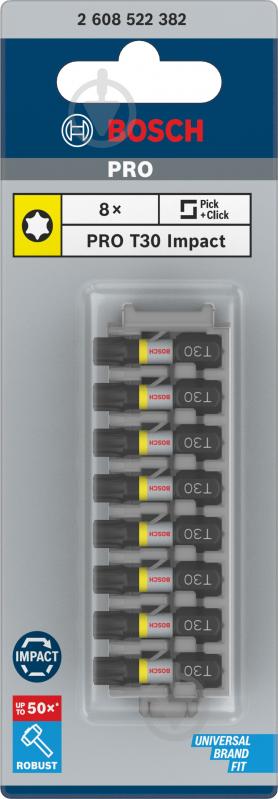 Набор бит Bosch Impact Control 25 мм T30 8 шт. 2608522382 - фото 4