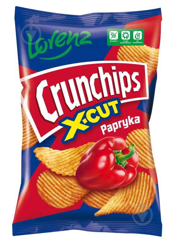 Чипси Lorenz Crunchips X-Cut паприка 130г - фото 1