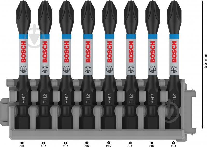 Набор бит Bosch Impact Control 50 мм PH2 8 шт. 2608522330 - фото 2 Набор бит Bosch Impact Control 50 мм PH2 8 шт. 2608522330 - фото 2
