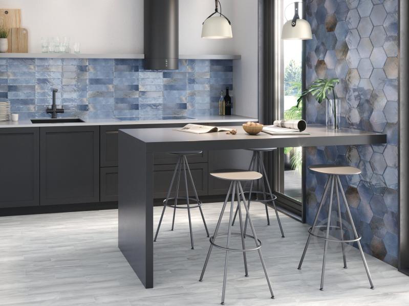 Плитка Cifre Moon Hexagon Blue Brillo 16x18 см - фото 3