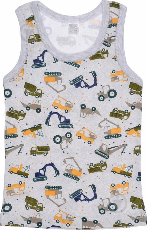 Майка детская для мальчиковдетские Татошка трактор р.86 серый с рисунком 25628 - фото 1