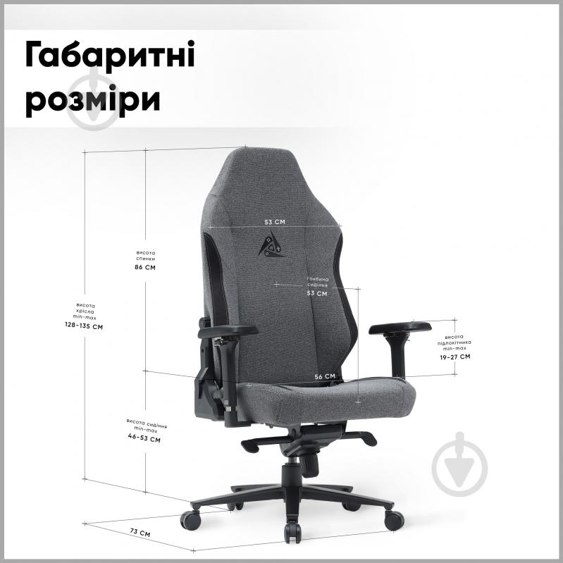 Кресло игровое Cyberlux Ares Grey GM-405 G серый/черный - фото 4