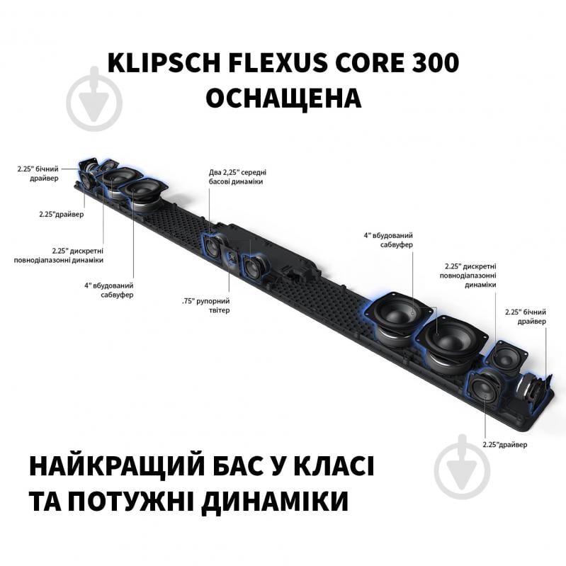 Саундбар Klipsch Flexus Core 300 Soundbar Black 1072084 - фото 2 Саундбар Klipsch Flexus Core 300 Soundbar Black 1072084 - фото 2