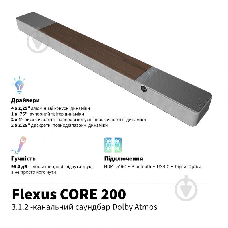 Саундбар Klipsch Flexus Core 200 Soundbar Walnut 1073541 - фото 3