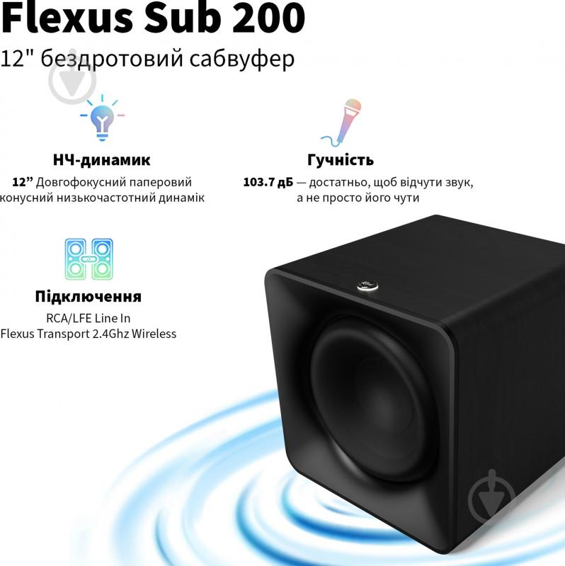 Сабвуфер Klipsch Flexus SUB 200 Black 1072088 - фото 2
