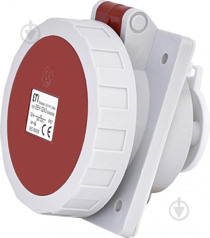 Розетка силовая с заземлением ETI встроенная EEH-3243 белый с красным 4482086 - фото 1 Розетка силовая с заземлением ETI встроенная EEH-3243 белый с красным 4482086 - фото 1