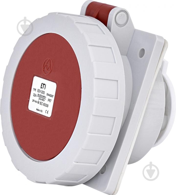 Розетка силовая с заземлением ETI встроенная EEH-3253 белый с красным 4482087 - фото 1 Розетка силовая с заземлением ETI встроенная EEH-3253 белый с красным 4482087 - фото 1